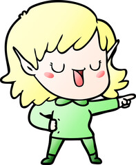 cartoon elf girl