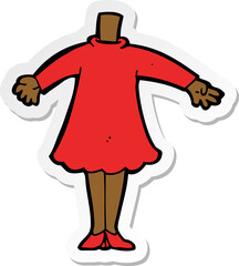 sticker of a cartoon female body