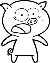 cartoon pig shouting
