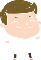 happy flat color style cartoon man