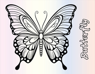 Cute Butterfly Coloring Page Drawing For Kids