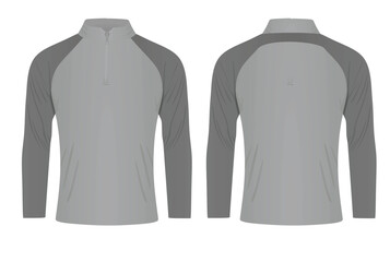 Grey  fleece long sleeve. vector