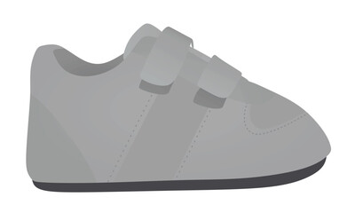 Grey kids shoe. vector illustration