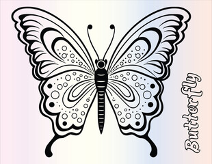 Cute Butterfly Coloring Page Drawing For Kids