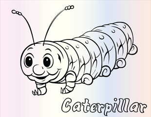 Caterpillar Coloring Page for Kids