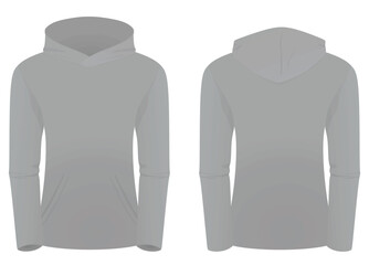 Woman grey hoodie. vector illustration