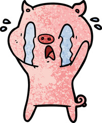 crying pig cartoon
