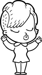 cartoon pretty hipster girl