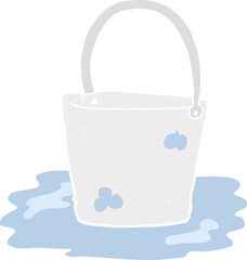 flat color illustration of water bucket