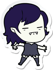 sticker of a cartoon undead vampire girl