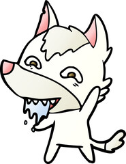 cartoon hungry wolf