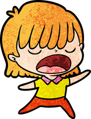 cartoon woman talking loudly