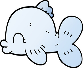 cartoon doodle fish swimming