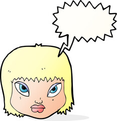 cartoon annoyed face with speech bubble