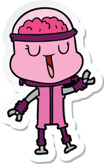 Fototapeta premium sticker of a happy cartoon robot