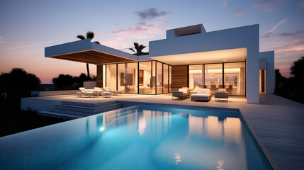 Fototapeta premium Villa with pool for relaxation