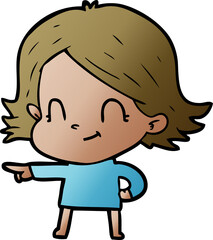 cartoon friendly girl