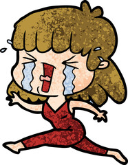 cartoon woman in tears