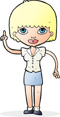 cartoon woman with idea