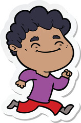 sticker of a cartoon friendly man