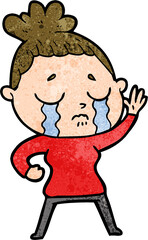 cartoon crying woman