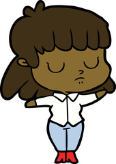 cartoon indifferent woman