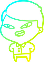 cold gradient line drawing of a happy businessman