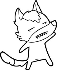 cartoon wolf showing teeth