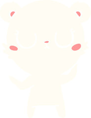 peaceful flat color style cartoon polar bear