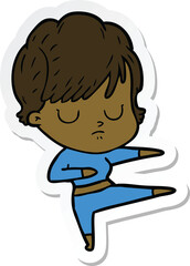 sticker of a cartoon woman