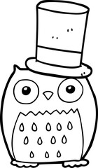 cartoon owl wearing top hat
