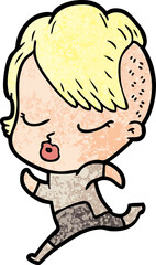 Fototapeta premium cartoon pretty hipster girl