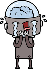cartoon crying robot