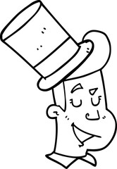 cartoon man wearing top hat