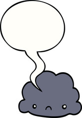 cartoon cloud with speech bubble