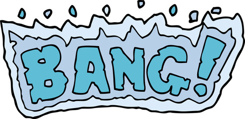 cartoon doodle word bang
