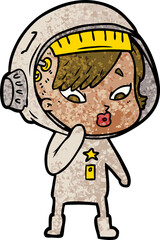 cartoon astronaut woman