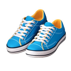 Blue sneakers isolated on transparent background