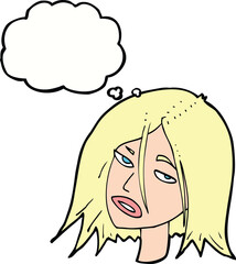 cartoon annoyed woman with thought bubble