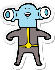 Fototapeta premium sticker of a friendly cartoon alien