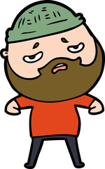 Obraz premium cartoon worried man with beard