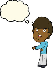 cartoon shocked man with thought bubble