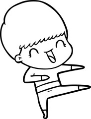happy cartoon boy