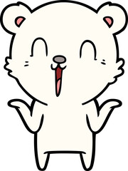 happy cartoon polar bear with no worries
