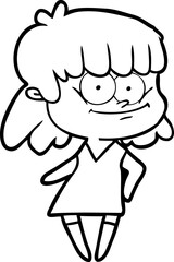 Fototapeta premium cartoon smiling woman