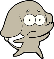 cartoon unsure elephant