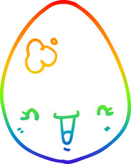 Obraz premium rainbow gradient line drawing of a cartoon egg