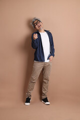 Fototapeta premium Asian energetic senior man