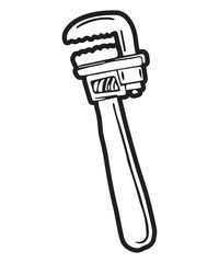 Pipe Wrench Tool Vektor for Plumber