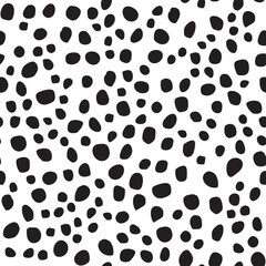 Animal Blot. Polkadot Dog Pattern. Seamless Fur Polkadot. Black Water Dot. Isolated Ink Cheetah Inkblot. White Animal Circle. Cheetah Polka Polka. Vector Dots. Oval Polka. Dalmatian Shape Texture